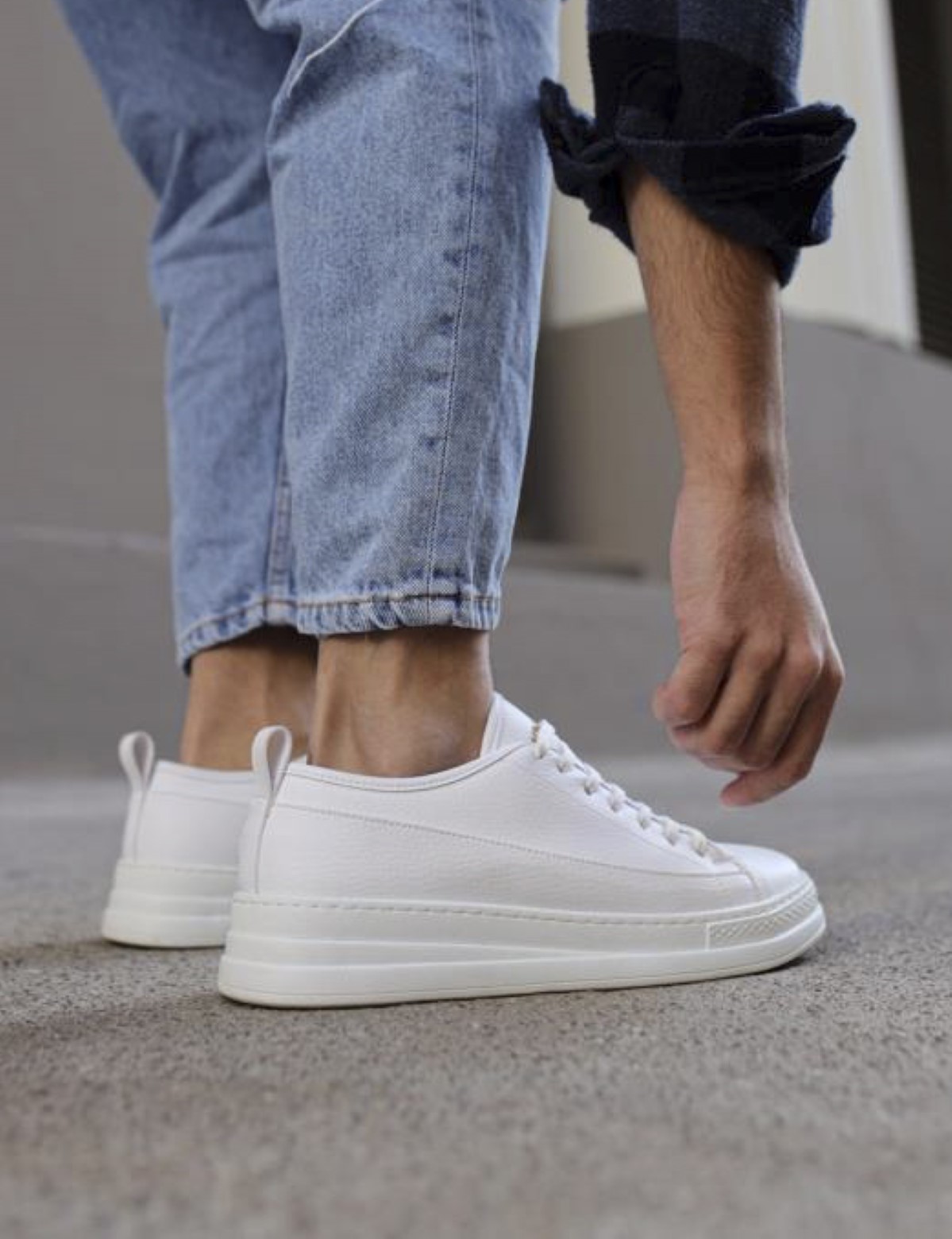 Ανδρικά λευκά Sneakers δερματίνη 0102020W φωτογραφία